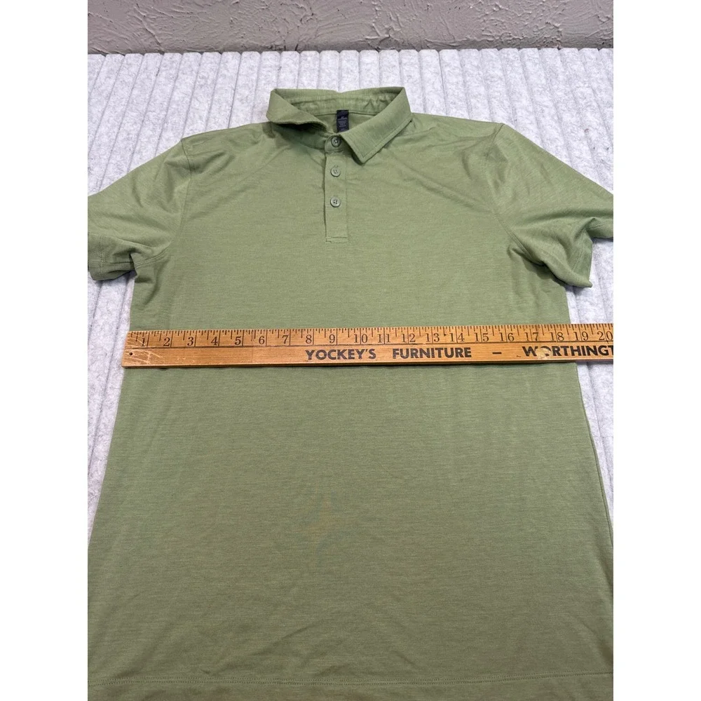 Lululemon Evolution Polo Shirt Mens Medium Sage Green Short Sleeve Golf Top